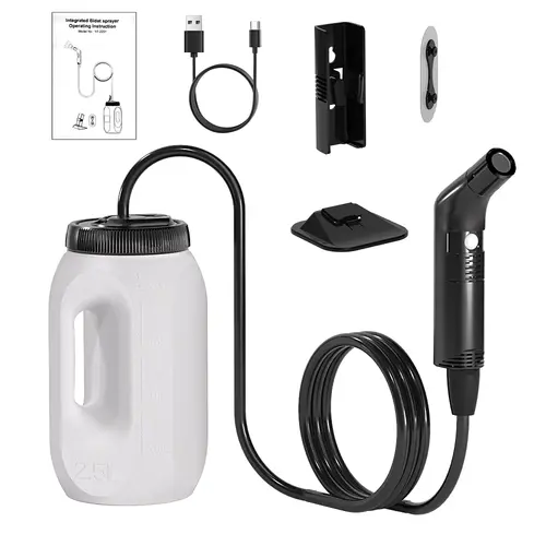 2.5L Portable Electric Bidet Rechargeable Shataf Hand Bidet Butt Sprayer for Personal Hygiene Cleaning Travel Camping Bidet - Image 7