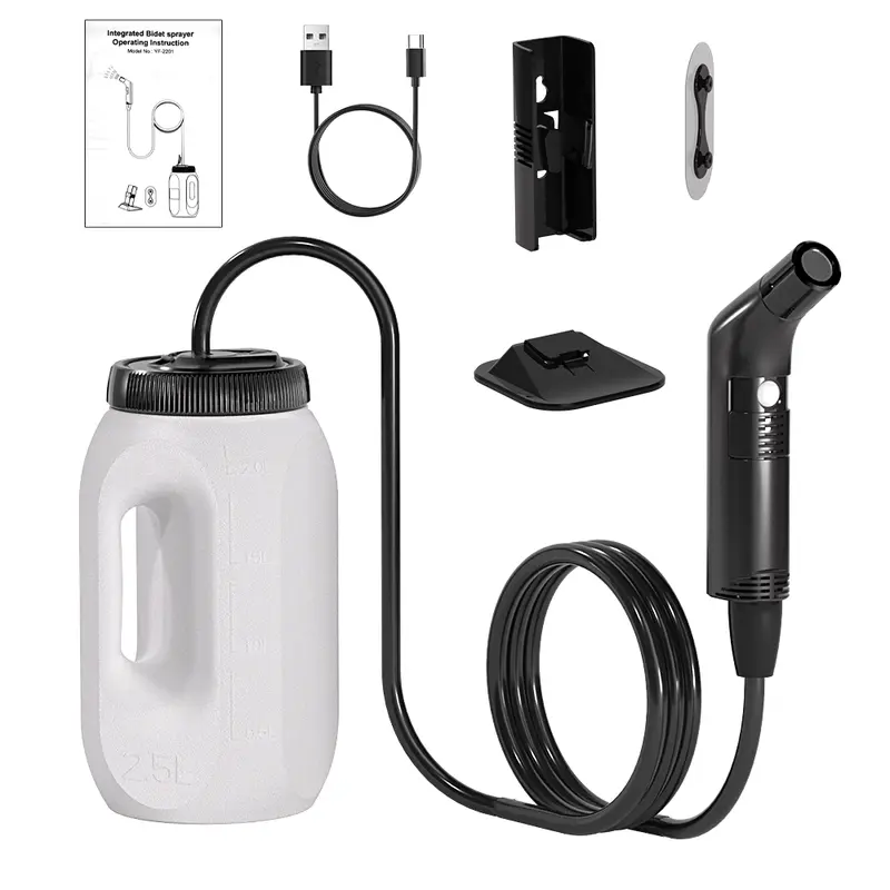 2.5L Portable Electric Bidet Rechargeable Shataf Hand Bidet Butt Sprayer for Personal Hygiene Cleaning Travel Camping Bidet - Image 7