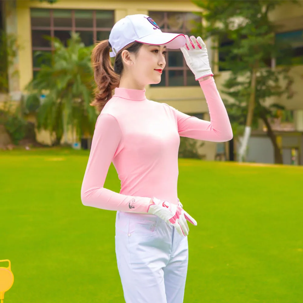 PGM Women&lsquo;s Summer Ice Silk Golf Shirts Ladies Sunscreen Long-sleeve Sports Clothing Slim Cooling Anti-UV Quick Dry Breathable
