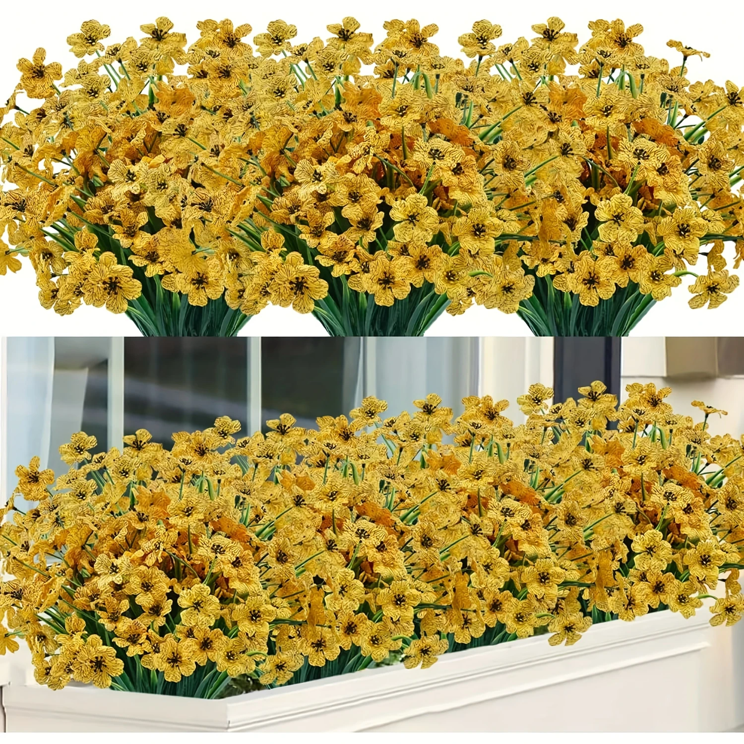 6pcs Vibrant Artificial Violet Flowers-UV Resistant, No Fade, Realistic Petals for Indoor Outdoor Hanging Decor, Spring Summer
