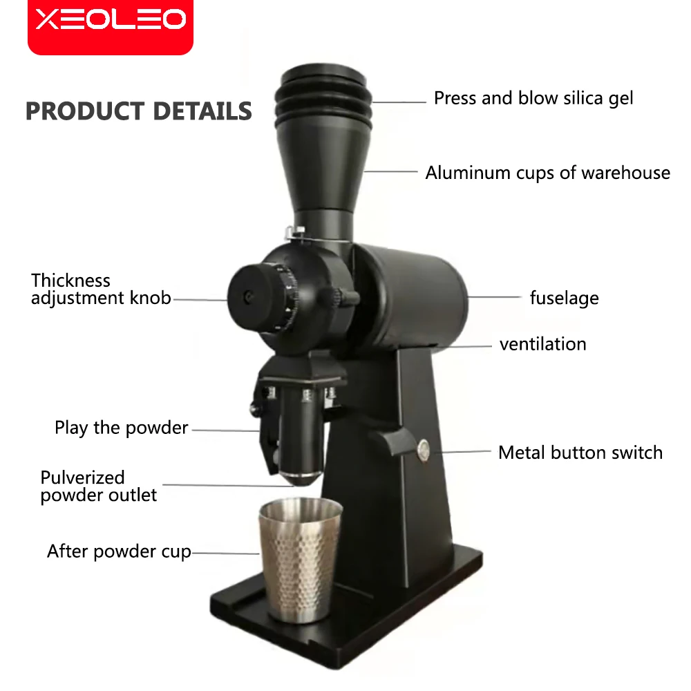 XEOLEO 90mm Coffee Bean Grinder Flat Titanium Plated Burr No Static Electricity Espresso Coffee Maker Speed Regulation Tea Grind 5