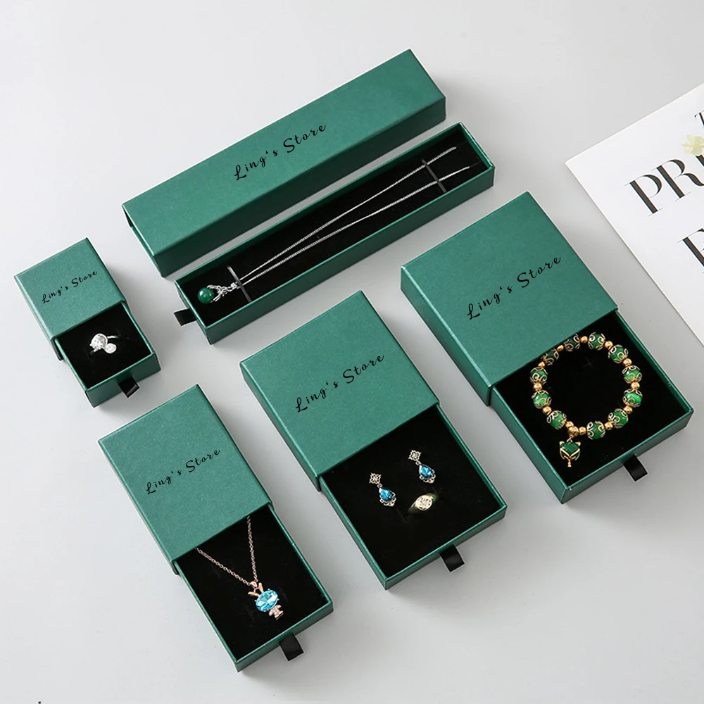50 Stück Personalisierte Logo-Schmuckschachteln für Ringe, Ohrringe, Anhänger, Armbänder, Halsketten, Organizer, Geschenkverpackung, Uhrenbeutel – Detail 6