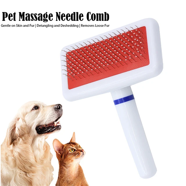 Pet Slicker Brush for Dogs Cats Massage Grooming Brush, Deshedding Comb for Poodle Maltese Puppy  Kitten Guinea Pig Rabbit  Gent