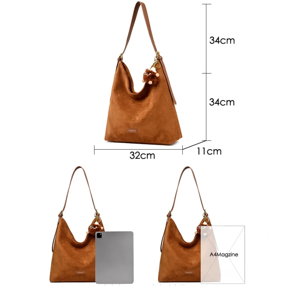 حقيبة هوبو جلد شمواه A4 أصلية