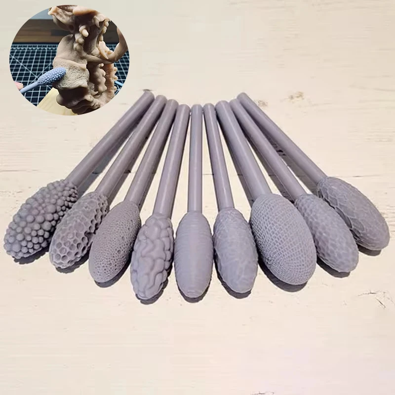 9-Piece DIY Crafting Clay Texture Tool Set Ideal for Clay Art & Embossed Latticework