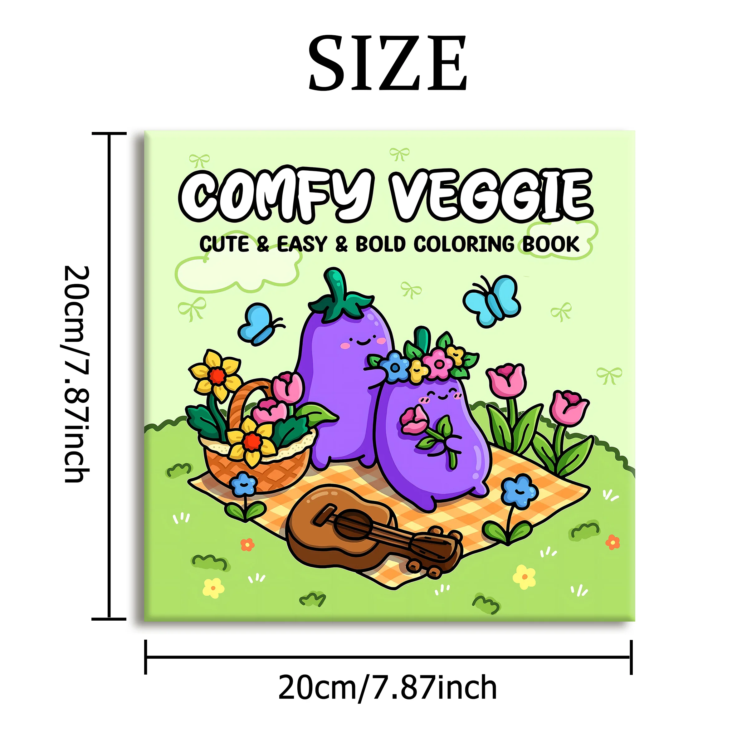 COMFY VEGGIE Bold-easy Patterns Coloring Book for Adults Cute Drawing Book Perfect Gift for Party and Birthday 2