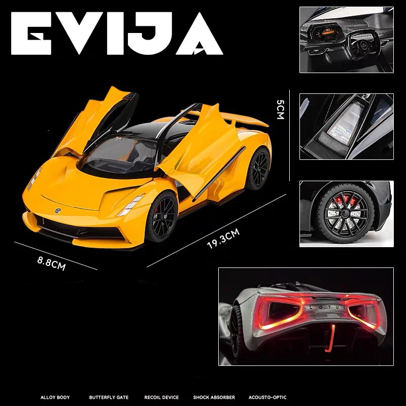 1:24 Lotus Car Evija EV Alloy Miniature Car Diecast Metal Vehicles