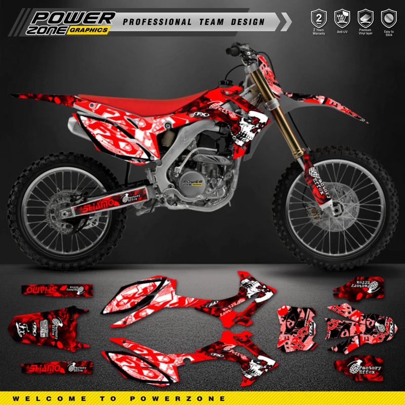 

PowerZone Custom Team Motorcycle Graphics Background Decals For 3M Stickers Kit For HONDA 14-17 CRF250R 13-16 CRF450R 101