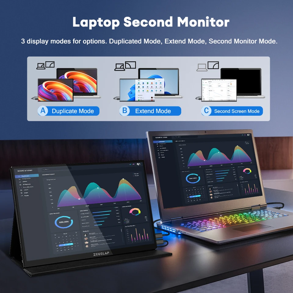 Zeuslap-ポータブルタッチスクリーンモニター、ラップトップ