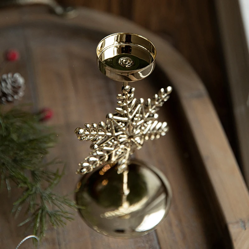Christmas Golden Wrought Iron Candlestick Star Elk Decoration