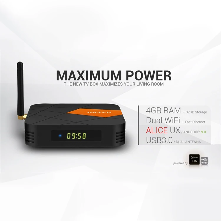 Topleo    H6 I96  ̵ ÷̾, , ȵ̵ 9.0, IP TV ڽ, 4GB, 32GB, 6K