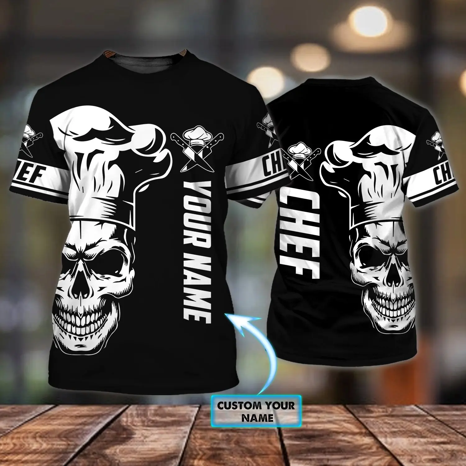 2022 heißer Verkauf Mode t hemd Chef Personalisierte Name schwarz 3D Gedruckt Herren Sommer kurzarm Unisex Casual sport T-shirt DW34 – Detail 10