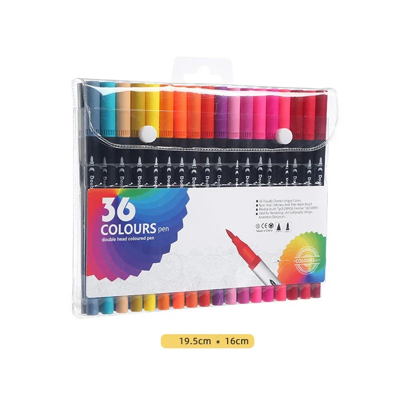 Rotuladores Lettering Doble Punta 24 Uds - Punta Pincel Y Fina, Estuche Incluido - Para Dibujo, Caligrafía