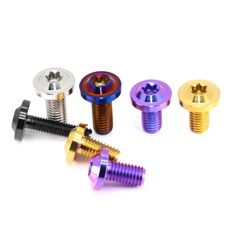 TC4titanium alloy flying saucer head screw PVD large head inner plum blossom motorcycle modification bolt anti-theft screwM4~M10
