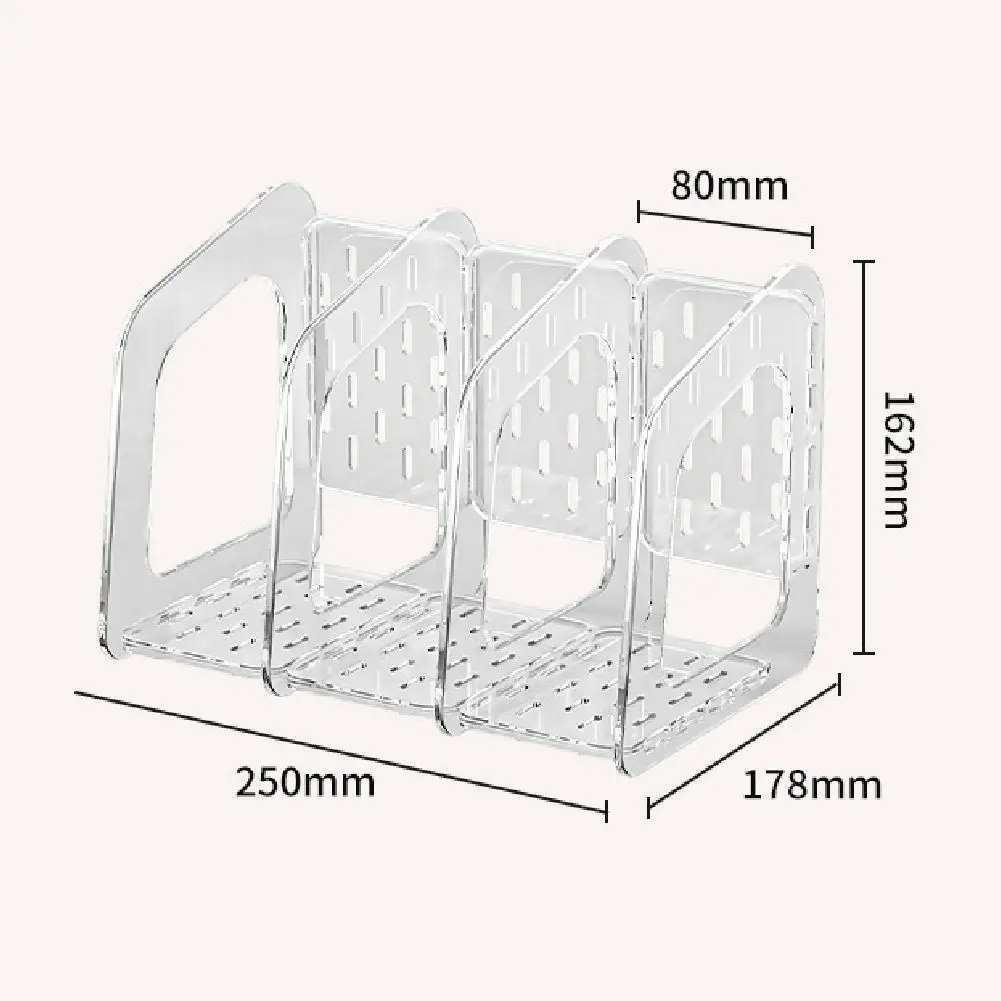 3/4/5-Section Desk File Organizer A4 Acrylic File Sorter for Office Classroom Stackable Desktop Stationery Holder Organization
