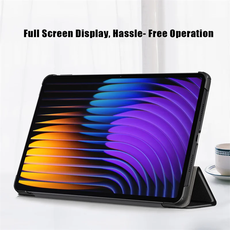 Tri-Folding PU Leather Stand Cover with Auto Wake/Sleep