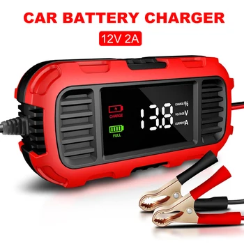 Caricabatterie intelligente per caricabatteria al piombo digitale per auto, moto, scooter, ricarica della batteria, manutenzione della batteria