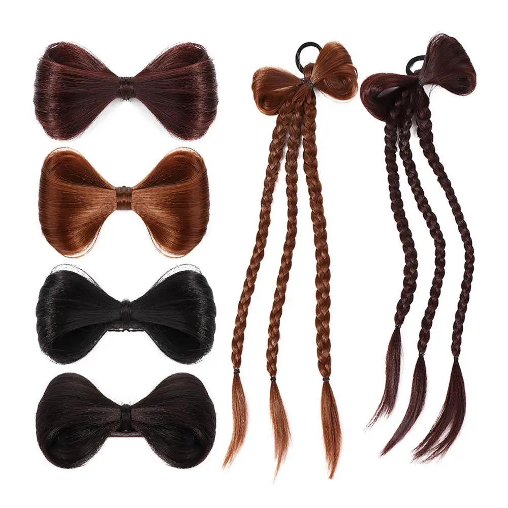Description Picture 2 of itemPopular Hip Hop Bowknot Wig Hair Rope Fluffy Hair Bun Hair Styling Tools Wig Hairpin