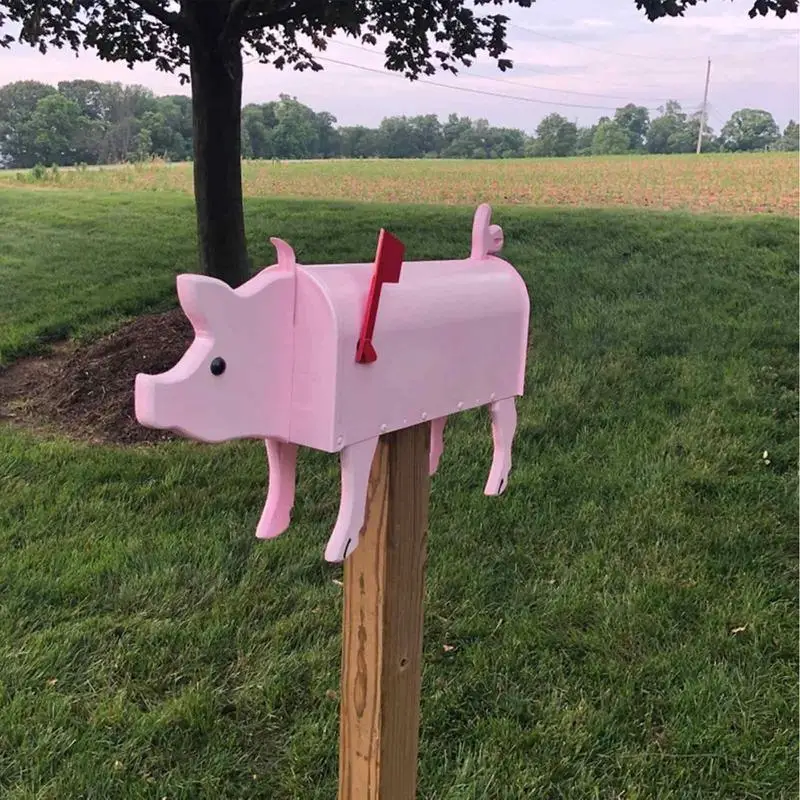 Metal Labrador Dog Mailbox Garden Decoration Funny Creative Cartoon Pink Pig Animal Mailbox Postal Box Farm yard Letter Box