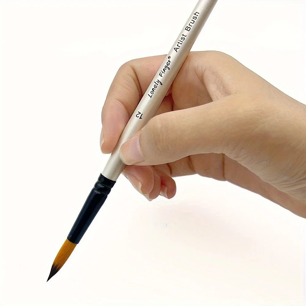 12pcs Premium Soft Pointed-Round Watercolor Paint Brush Set，High Quality Anti-Shedding Nylon Hair, for Acrylic, Oil, Tempera 4