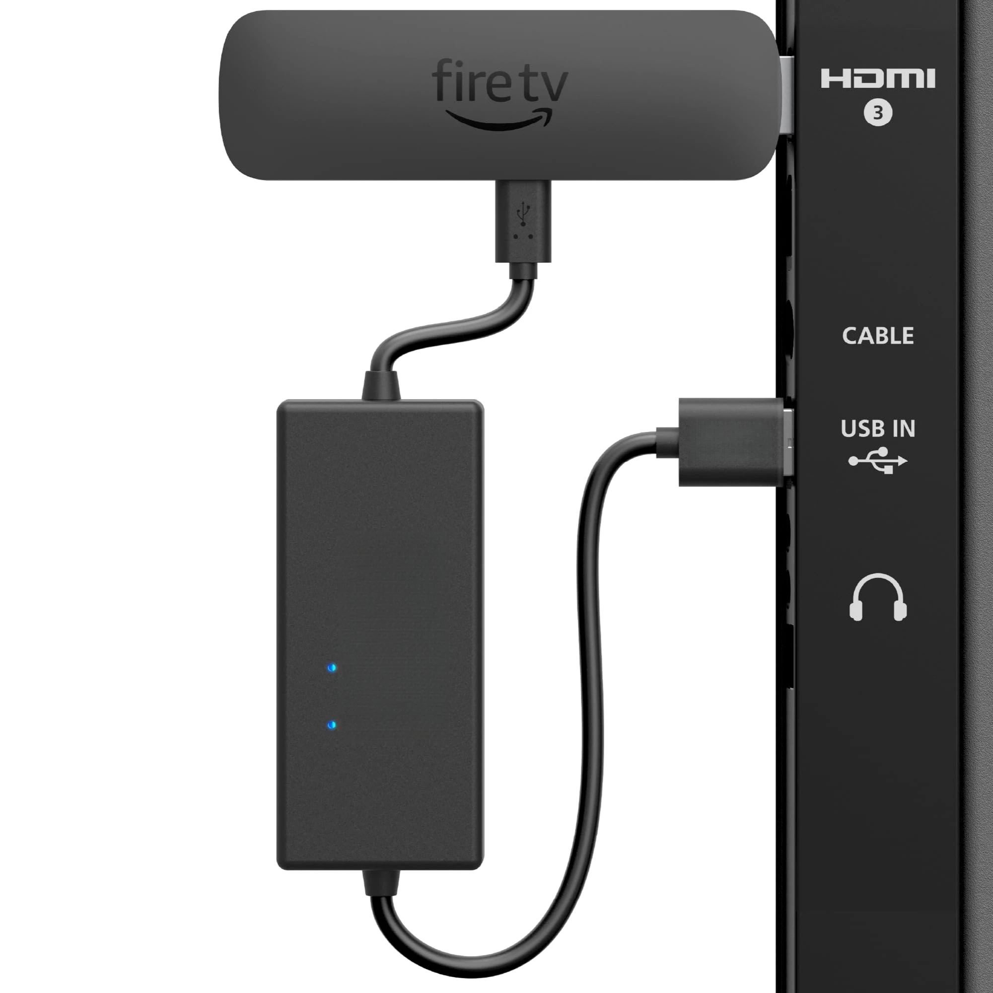 AMZ Fire TV Stick用電源ケーブルアダプター、Fire TV StickをTV USBポートから直接電源供給（ACアダプター不要）
