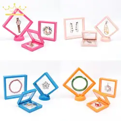 1pcs Jewelry Display Suspended Stand Colorful Pe Film Ring Earring Holder Anti-Oxidation Bracelet Beads Storage Elastic Box