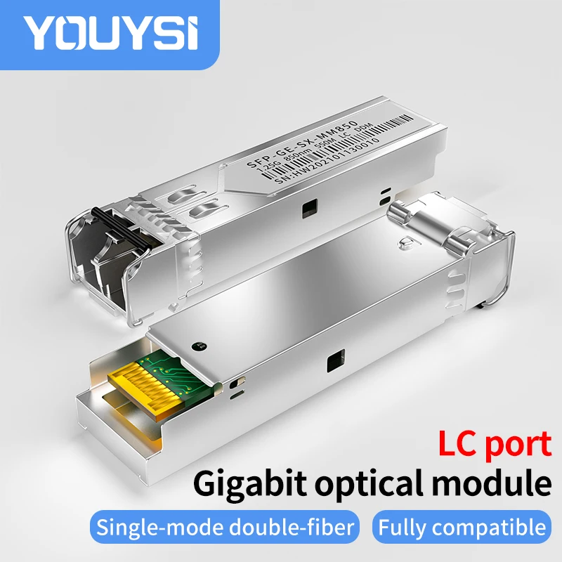 

YOUYSI multimode gigabit compatible Huawei H3C Cisco optical module SFP-GE-SX-MM850 dual-fiber optical fiber 1.25g