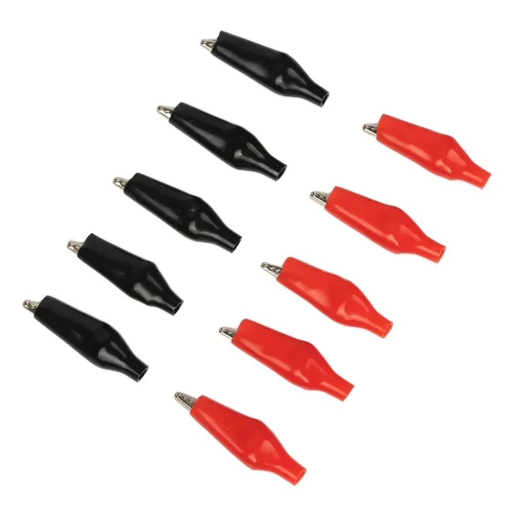 10pcs Insulated Crocodile Clips Electrical Battery Connectors 5A Clamps Clamps For Electrical Multimeter