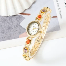 Elegant Oval Pearl Women's Quartz Bracelet Watch - Versatile & Fashionable Casual Timepiece - No (Gold White)