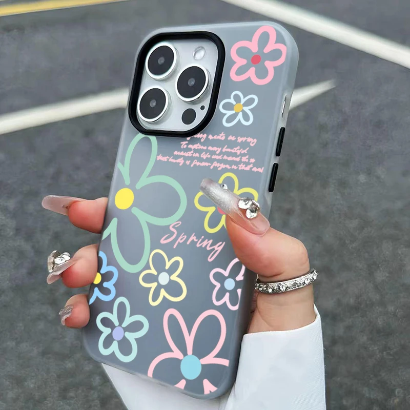 Spring Flower Pattern Phone Case - Elegant Floral Design Protective Cover