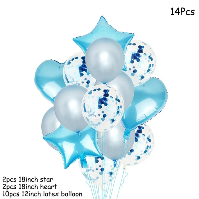 4D Transparent Baby Shower Boy Girl Bear Bubble Ball Kids 1st Birthday Party Blue Pink Helium Balloon Gender Reveal Decoration 14pcs blue set