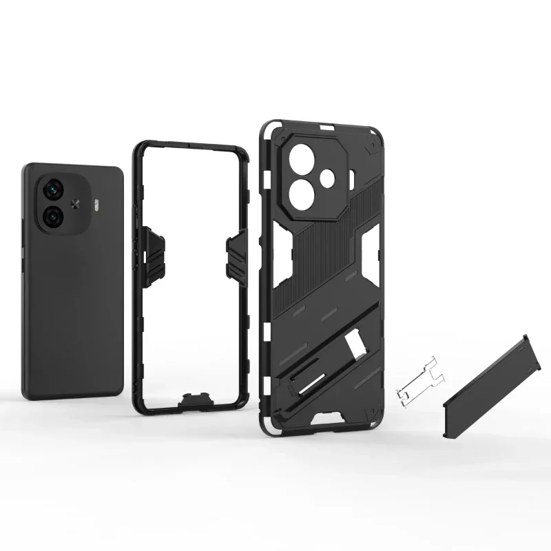 Shockproof Armor Anti-Fall Kickstand Phone Case - Durable Protection Back Cover