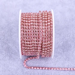 Radiant Gold Rhinestone Decorative Crystal Trim - SS8(2.5mm) (Pink)