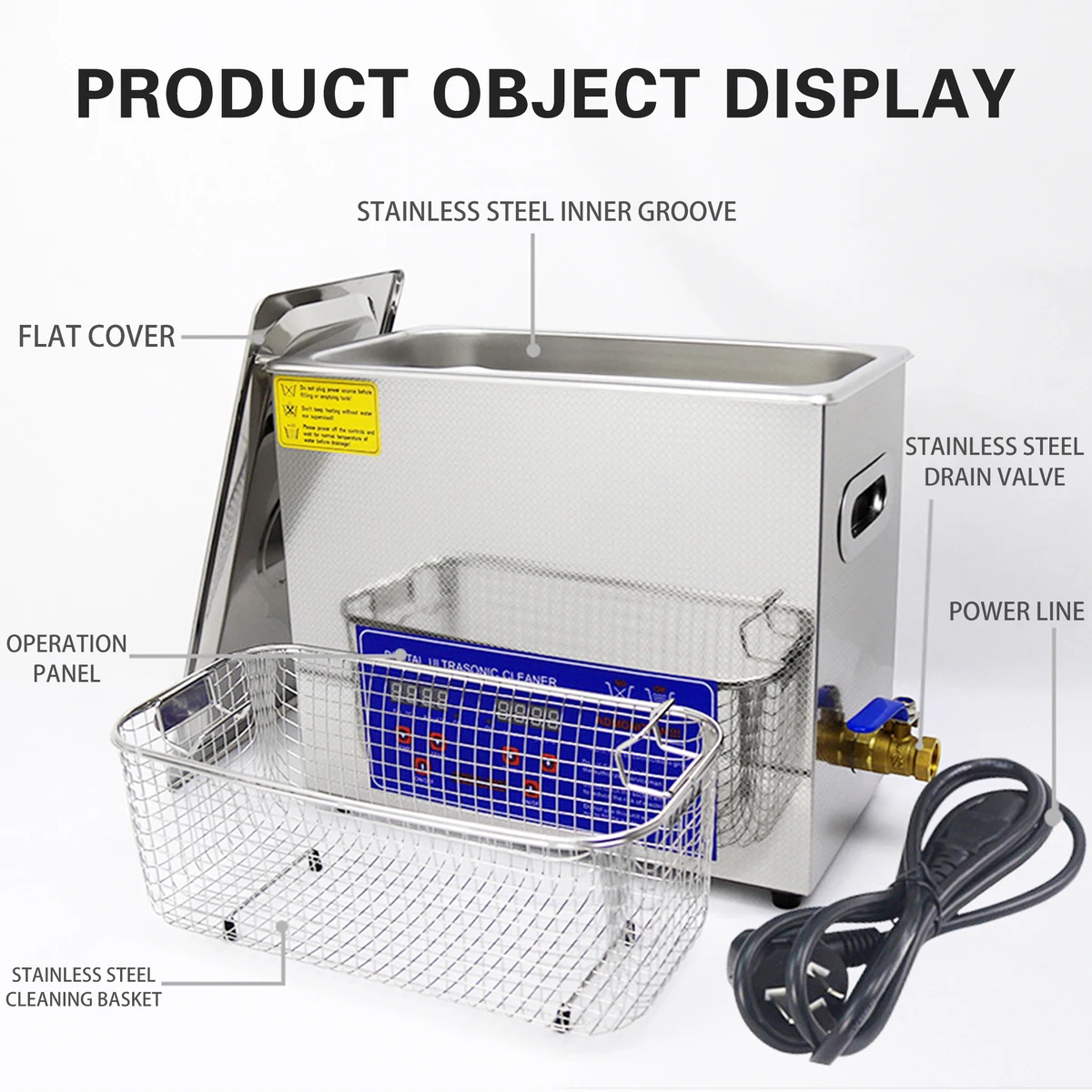 2/3/6/10L/30L Digital Heating Ultrasonic Cleaner 220V 40KHZ Stainless Steel Ultrasound Cleaning Machine Home Appliance — view 2