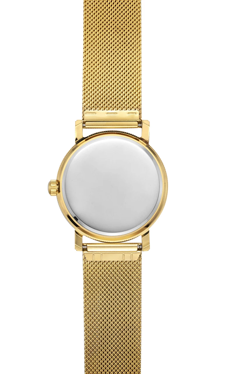 Luxus-Business-Uhr für Männer, Gold, Stahl, Mesh-Armband, Herren-Quarzuhr, wasserdicht, Armbanduhr 2032_voghion.com