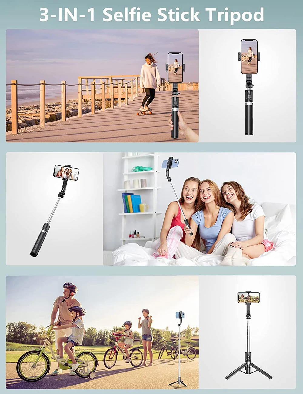Upgraded Tripod Selfie Stick with 2 Fill Light 1130mm Phone Tripod Remote Shutter