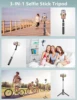 Upgraded Tripod Selfie Stick with 2 Fill Light 1130mm Phone Tripod with Remote Shutter for Android IOS Smartphone 6