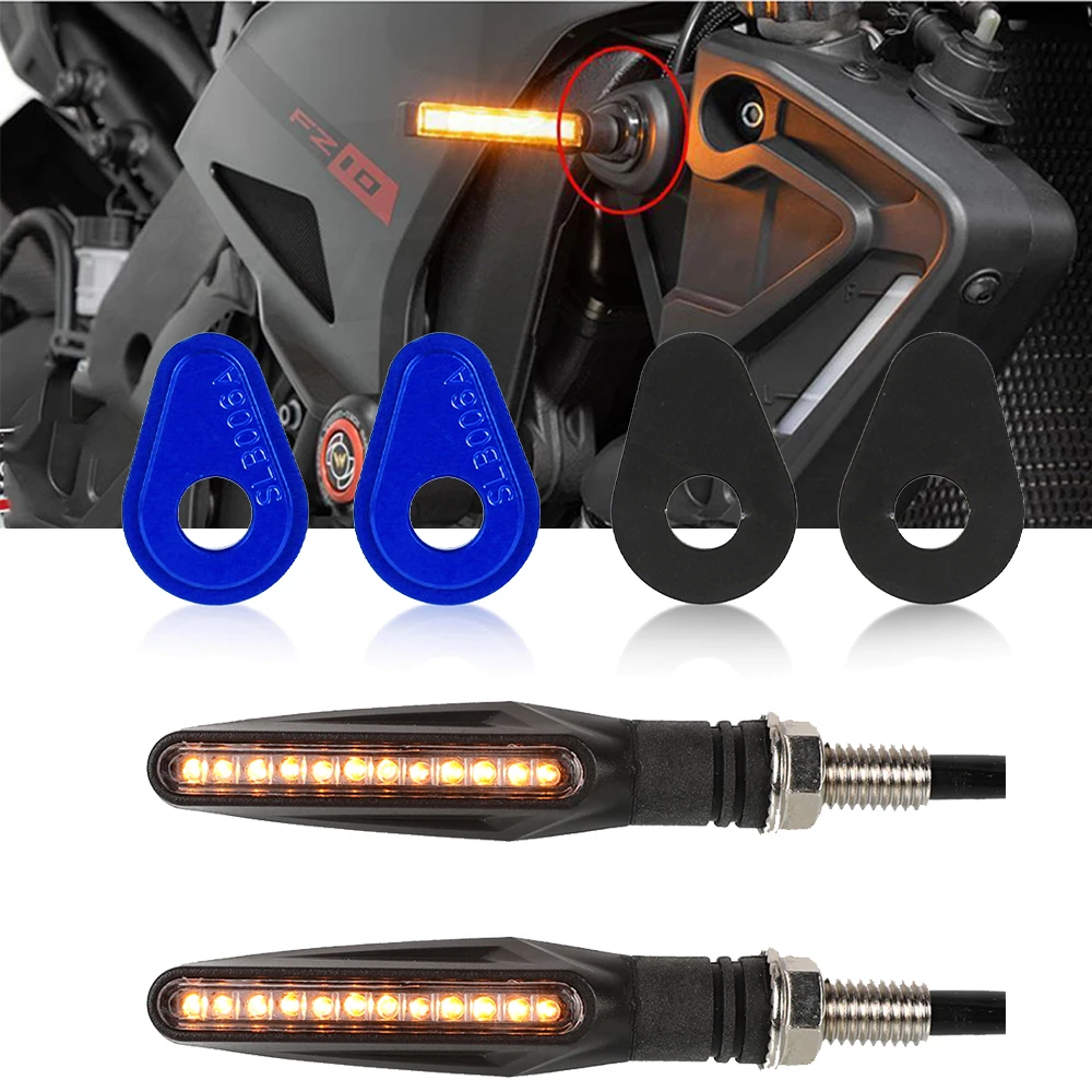 Led Turn Signals Indicator Motorcycle Front Turn Signal Adapter Mount Plates For Yamaha Yzf-R1 2002-2023 2022 2018 2017 2016 15