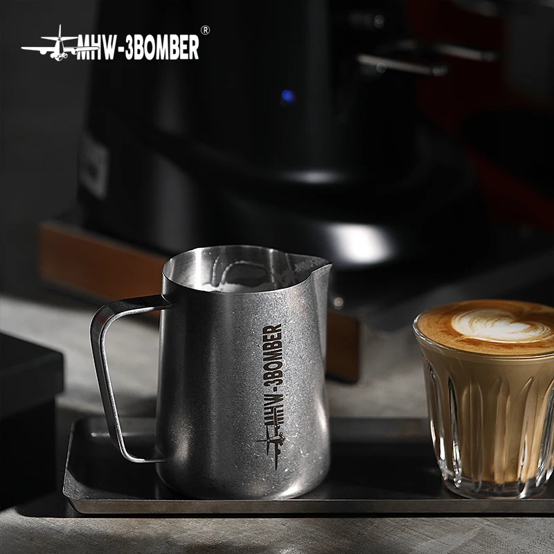 Jarra de espuma de leche, jarra de vapor de café expreso de 12 onzas,  accesorios para máquina de espresso, acero inoxidable, leche, café,  capuchino