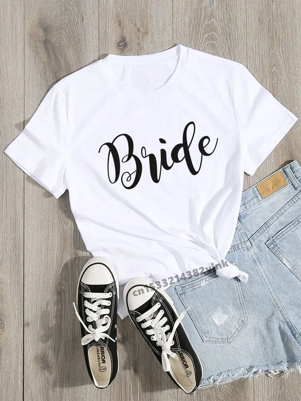 

Милая женская футболка Bride To Be Team для свадебной вечеринки, Повседневная Женская Базовая белая хлопковая Футболка с круглым вырезом и коротким рукавом для женщин, 2024