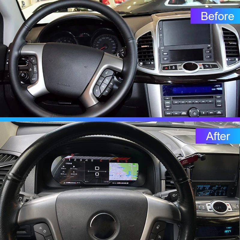 Grupo Digital para Chevrolet Captiva 2007-2017 Lcd tablero de instrumentos medidor de velocidad reproductor de cabina Multimedia 100K + Sim 2