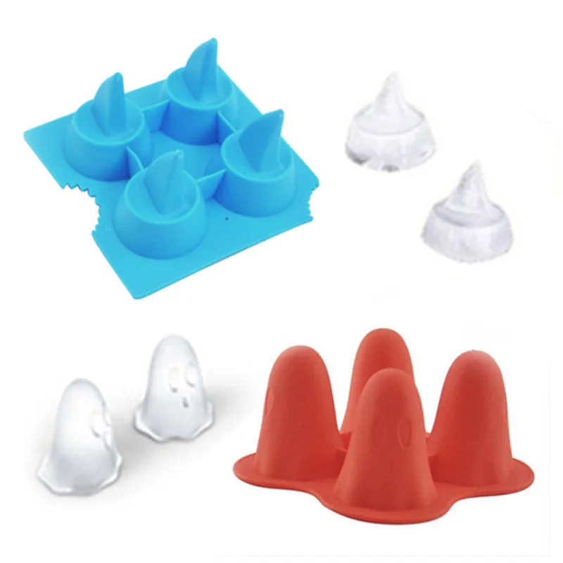 

3D Shark Fin Shape Silicone Ice Cube Freezing Mold Tray Ice Cream Maker Ice Cube Maker Mold Cocktail Whiskey Ice Cube Accessorie