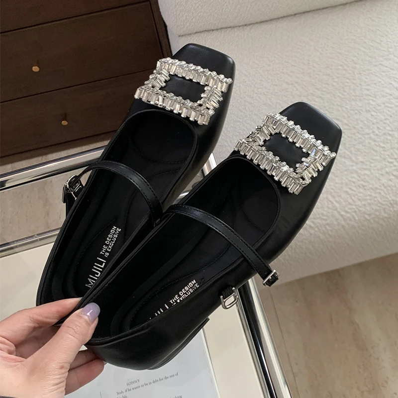 ZOOKERLIN Thick With Shoes For Women's Pumps Slip On Comfortable High Heels Mary Jane Sandals Ladies Shallow Basketball Platform
