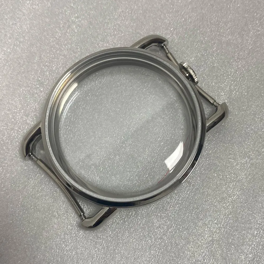 316L Stainless Steel Polished Watch Case 41mm Men's Replacement Case Mineral Glass for ETA 6497 6498/ST3600 ST3620 Movement