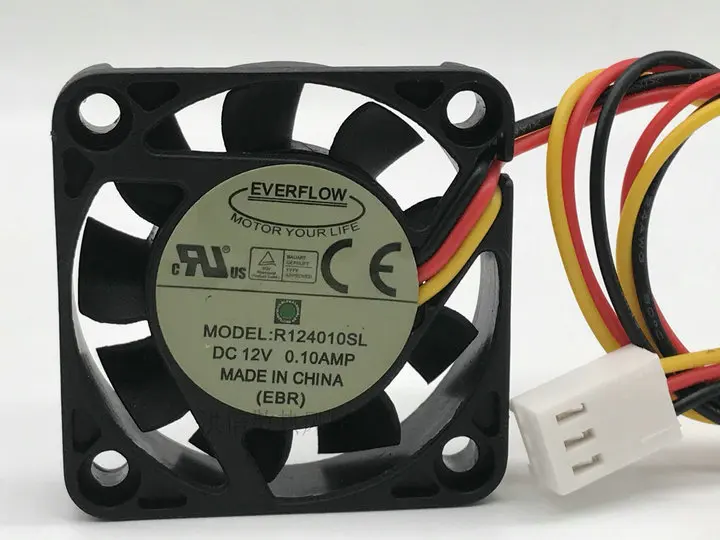 Бесшумный 3-проводной Вентилятор охлаждения EVERFLOW R124010SL 12 В 4010 а 4 см