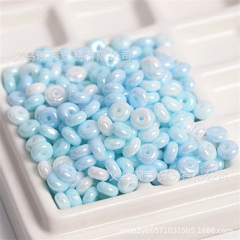 3 * 6mm pearl cream glass bead decoration, wheel beads, safety buckle, DIY beads