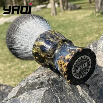 YAQI ROCKS Pennello da barba bagnato da uomo con manico in resina per capelli sintetici da 28 mm 1