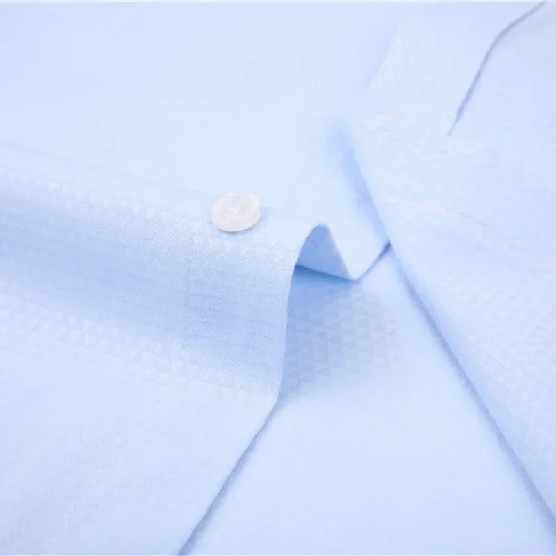 2023 Men French Cufflinks Shirts White Collar Design Solid Color Jacquard Fabric Male Gentleman Dress Long Sleeves Shirt