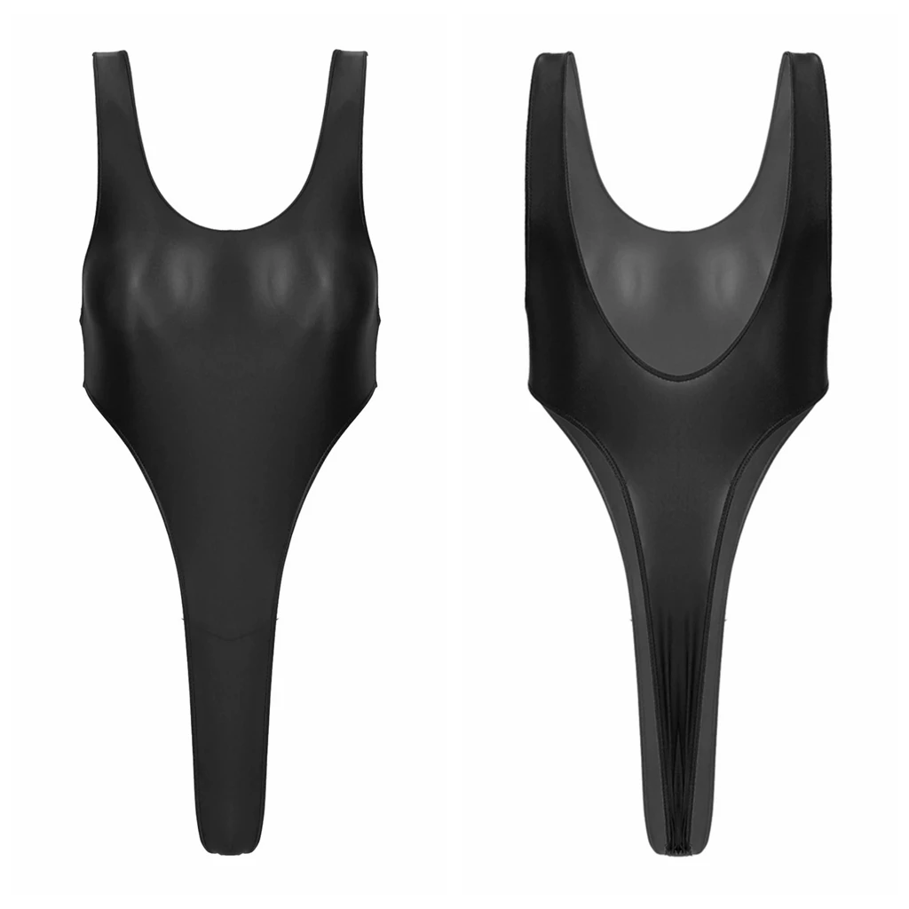 Women Bathing Suit Solid Color Swimsuit Glossy Backless High Cut Dance Yoga Bodysuit Underwear Swimwear Leotard Beachwear