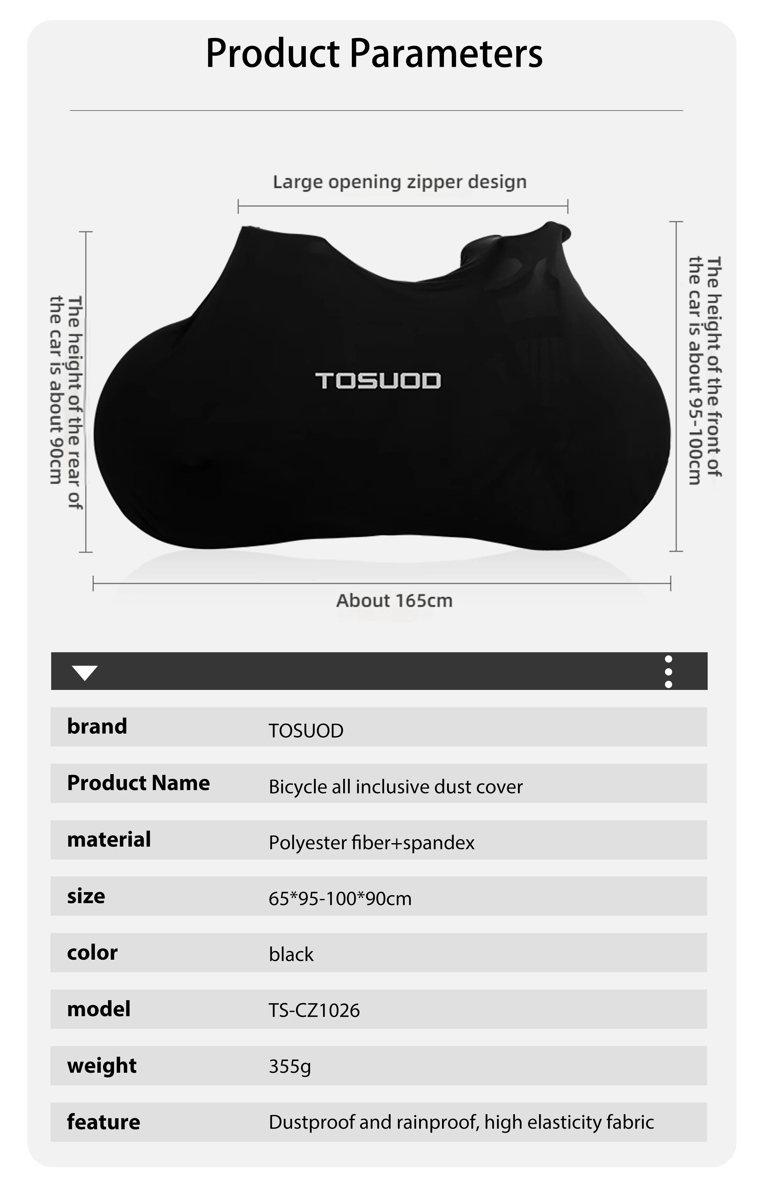 TOSUOD Fahrrad-Vollschutzabdeckung Verschleißfeste Schutzhülle für Rennräder, Mountainbikes Universelle Fahrradjacke – Detail 1